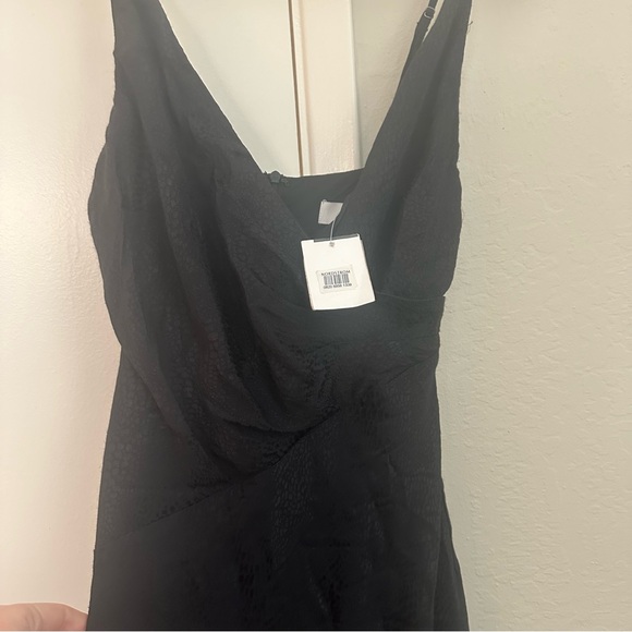 NWT Astr the Label Size S Bastille Faux Wrap Midi Dress Black Python Slit - Picture 7 of 13
